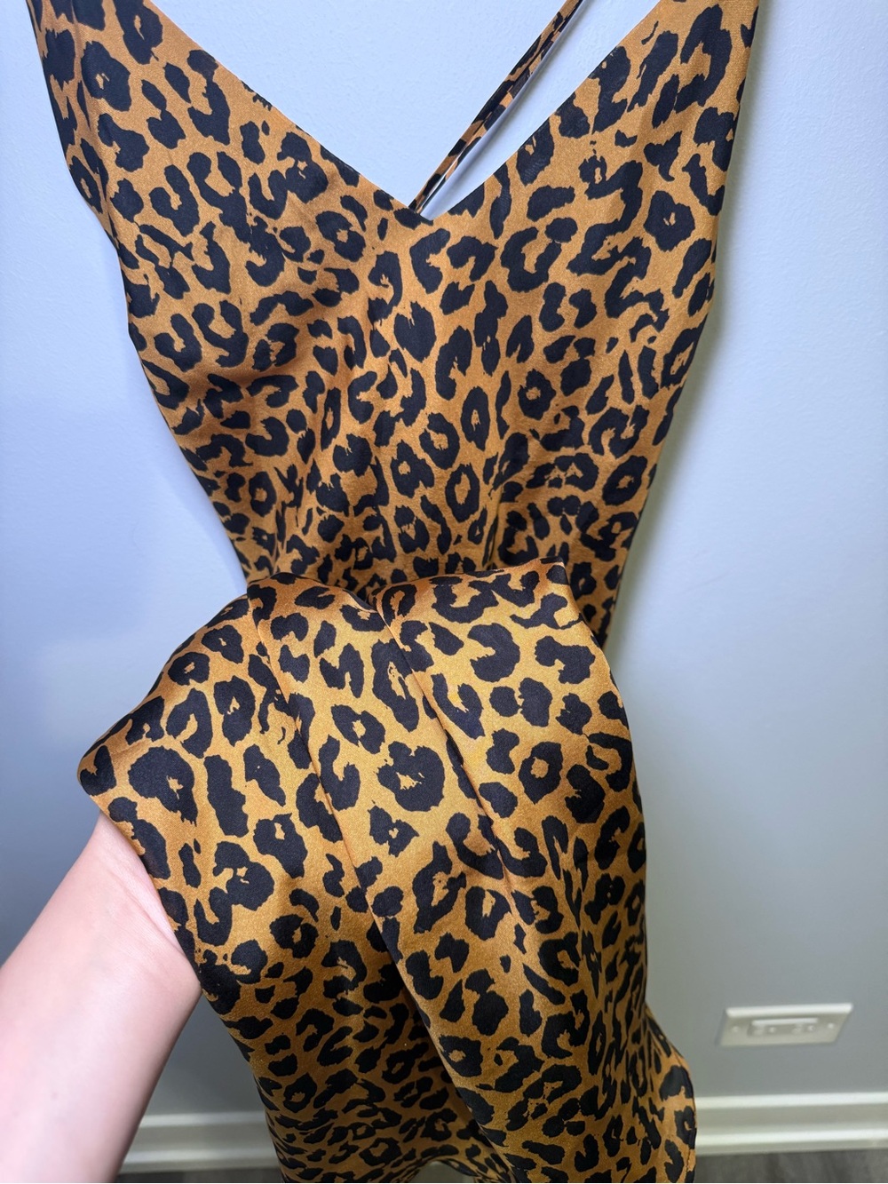 Michelle Mason Silk Leopard Print Maxi Gown Bias CrissCross Open Back Slip Sz 2 - Picture 6 of 9
